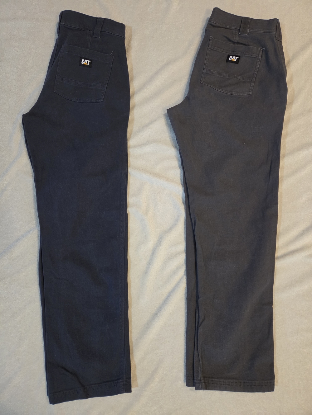 2-CAT Men’s Dark Gray and Dark Blue Work Pants - Durable Straight Fit